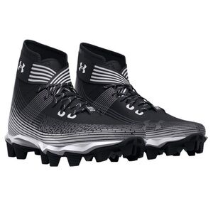 Under Armour Highlight Franchise GS Black White Cleats Men’s Size 8.5 High Top